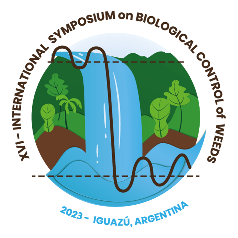 ISBCW: XVI International Symposium on Biological Control of Weeds, 07-12 May 2023, Puerto Iguazú, Misiones, Argentina  (event logo)