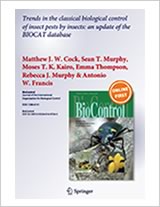 Trends in the classical biological control of insect pests by insects: an update of the BIOCAT database, 
Cock M. et al., BioControl DOI 10.1007/s10526-016-9726-3 