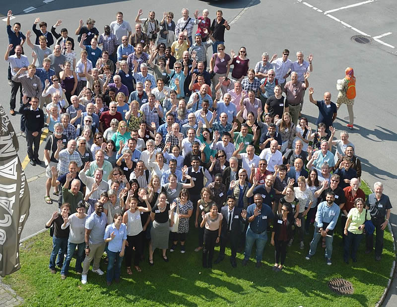 Group Photo: Participants of the International Symposium on Biological Control of Weeds 2018 in Engelberg, Switzerland.